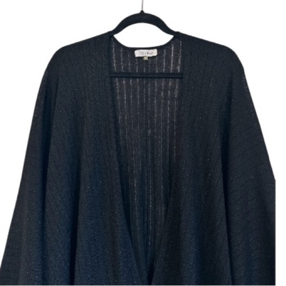 Calvin Klein | Black Shimmer Shawl / Wrap / Cape | One Size